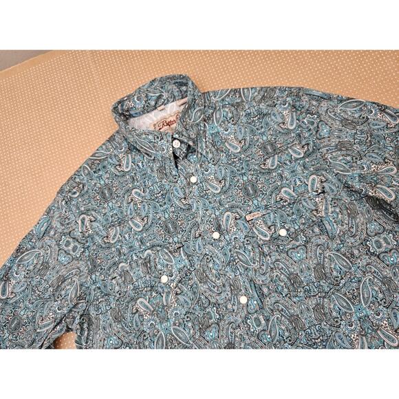 Rafter C Cowboy Collection Pro Flex 45 Performance Medium Green Paisley Shirt - Picture 5 of 16